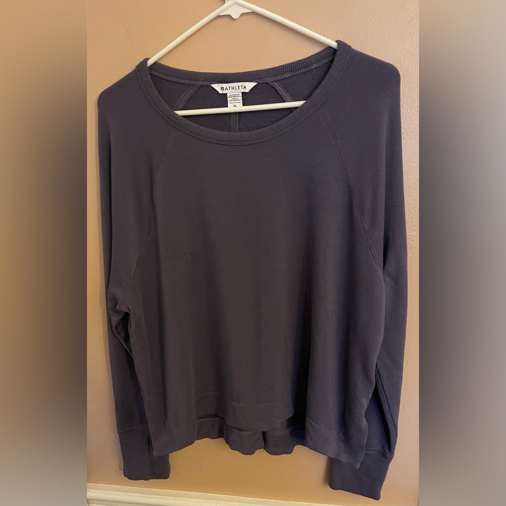 Athleta Mindset Sweatshirt Long Sleeve Lightweight Sweater Purple Size XL NWOT